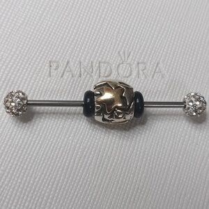 Pandora Silver 14k Vintage Golden Star Two Tone Charm (2 Listed Separately)